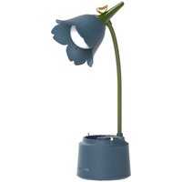 LED-Schreibtischlampe für Kinder, Blumen-Tischlampe, Leselampe mit einstellbarem Licht und Berührungssensor (blau) von JUSCH