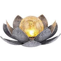 LED-Solarleuchte Lotus, kabellos, Automatikschalter, Schutzart IP44, Material Metall/Glas, silber LED-Solarleuchte Lotus, kabellos, Automatikschalter, Schutzart IP44, Material Metall/Glas, silber von JUSCH