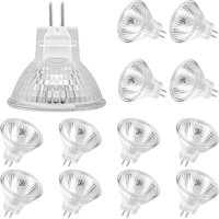 MR11 Halogenlampen (12er-Pack), GU4 Halogenlampe 12 V 20 W, dimmbare Mr11 GU4 Glühbirne Glasabdeckung für Deckenleuchte, 2-polige Halogenlampe 2700 K von JUSCH