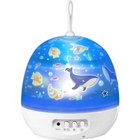 Nachtlicht, 8 Beleuchtungsmodi, 4 Filmeinstellungen, 360°-Drehung, USB, Planet/Ozean/Mond/Trojaner, Weiß Nachtlicht, 8 Beleuchtungsmodi, 4 Filmeinstellungen, 360°-Drehung, USB, Planet/Ozean/Mond/Trojaner, Weiß von JUSCH