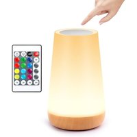 Nachttischlampe, LED-Nachtlicht mit 13 wechselnden Farben, RGB-Touch-Nachtlampe mit Fernbedienung als Geschenk für Kinder/Erwachsene Nachttischlampe, LED-Nachtlicht mit 13 wechselnden Farben, RGB-Touch-Nachtlampe mit Fernbedienung als Geschenk für Kinder/Erwachsene von JUSCH