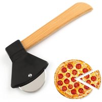 Jusch - Pizzarad, Pizzaschneider mit Edelstahl, Pizzamesser, Fingerschutz (schwarz) von JUSCH