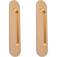 Jusch - Selbstklebender ovaler Schiebetürgriff, stanzfrei, geeignet für Schiebetüren, Fenster, Schränke (18 cm mattgold) von JUSCH