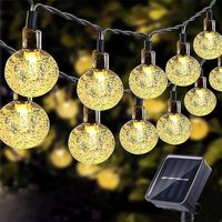Solar-Lichterkette, 11 m, 60 LEDs, Solar-Lichterkette für den Außenbereich, Warmweiß, 8 Modi für Garten, Weihnachten, Hochzeiten, Partys von JUSCH