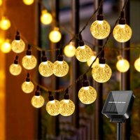 Solar-Lichterkette – 30 LED-Kristall-Solar-Lichterkette für den Außen- und Innenbereich, 8 Modi für Garten, Terrasse, Balkon, Bäume, Hochzeit, Party von JUSCH