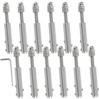 Jusch - Drahtseilklemme, 4 mm Drahtseil-Schraubklemme, 12 Stück und L-Schraubenschlüssel, Drahtseilspanner, Edelstahl-Drahtseilspanner zur von JUSCH