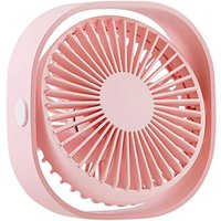 Tischventilator, USB-Anschluss, 360° drehbar, 12,3 x 12,3 x 5,5 cm, rosa von JUSCH