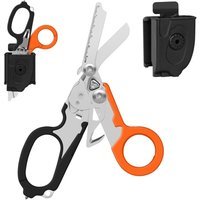 Trauma-Schere, Notfall-Schere, Edelstahl-Klappscherenzange (Orange-Schwarz) von JUSCH