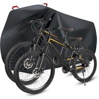 Wasserdichte Fahrradabdeckung, Outdoor-Schutzhülle für 1 oder 2 Fahrräder, 210D-Nylon, Fahrrad-Regenschutz mit Schlosslöchern, wasserdicht, Wasserdichte Fahrradabdeckung, Outdoor-Schutzhülle für 1 oder 2 Fahrräder, 210D-Nylon, Fahrrad-Regenschutz mit Schlosslöchern, wasserdicht, von JUSCH