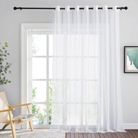 Weiße Gardinen, Voile-Vorhänge mit Ösen, lichtfilternd, B 200 x H 250 cm, Weiß von JUSCH