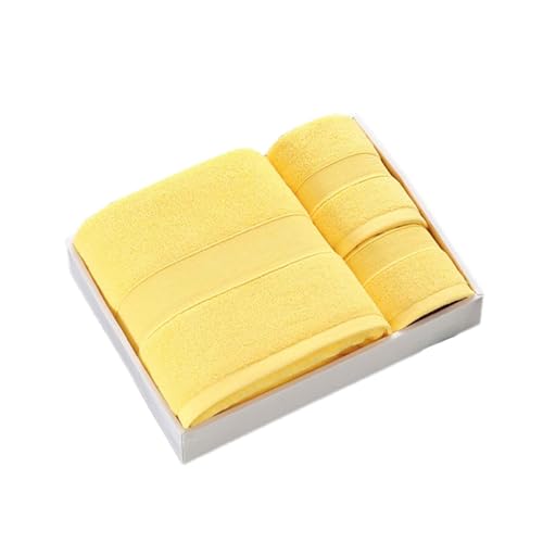 JUSHZ Mikrofaser Badetuch Strandtuch Duschtücher Badetücher Beach Towel Badehandtuch Strandtücher Strandhandtuch Handtücher Struktur Herren Frottee Baumwolle Weich Und Bequem (Yellow,70x140cm) von JUSHZ