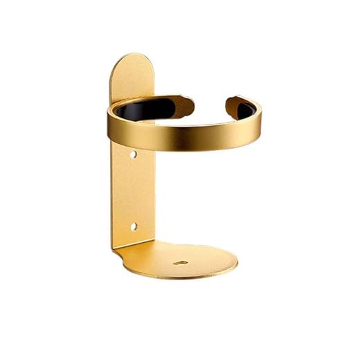 Zahnbürstenhalter Wand Ohne Bohren Toothbrush Holder Wall Zahnbürsten Halter Zahnburstenhalterung Zahnbecherhalter Selbstklebend Reise Aluminium Wandmontiert Badezimmer (Gold,9.2x7x12.5cm) von JUSHZ