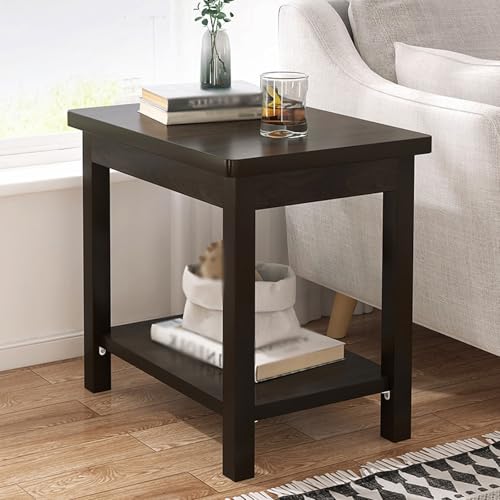 JUSKAQZYI Einfacher Nachttisch for Zuhause, Sofa, Couchtisch, Eck-Beistelltisch, schmaler Beistelltisch, geeignet for Wohnzimmer, Schlafzimmer oder kleine Räume(Svart,50 * 35 * 50cm) von JUSKAQZYI