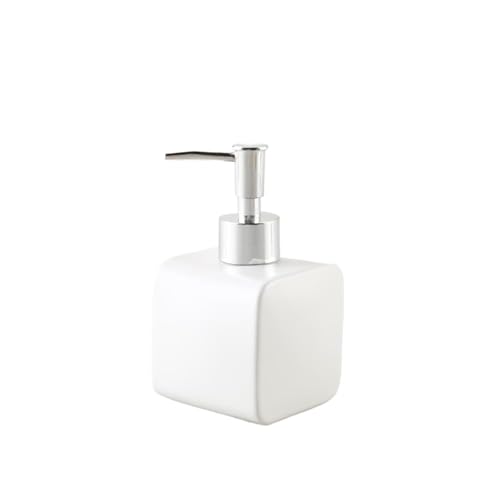 JUSKAQZYI Seifenspender 12,3 oz Handseifenspender, Kunststoff-Pumpflaschen, nachfüllbarer leerer Lotionspender, Flüssigkeitsbehälter for Badezimmer, Küche, Studentenwohnheim Seifenausschütter(Blanc) von JUSKAQZYI