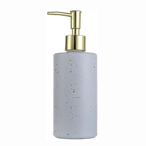 JUSKAQZYI Seifenspender Geeignet for Badezimmer und Küche, Seifenspender, Handseifenflasche, verdickte Glasflasche, Pressflasche, schwarz-weiß, 350 ml, Handpumpspender Seifenausschütter(Blanc,A) von JUSKAQZYI