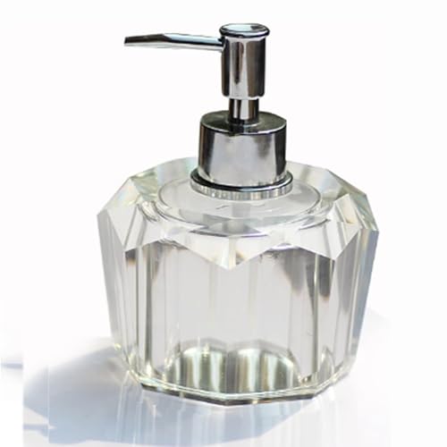JUSKAQZYI Seifenspender Glas-Seifenspender for Die Küche, Nachfüllbarer Handseifenspender Mit Rostfreier Pumpe, Transparenter Seifenspender for Das Badezimmer Seifenausschütter(C) von JUSKAQZYI