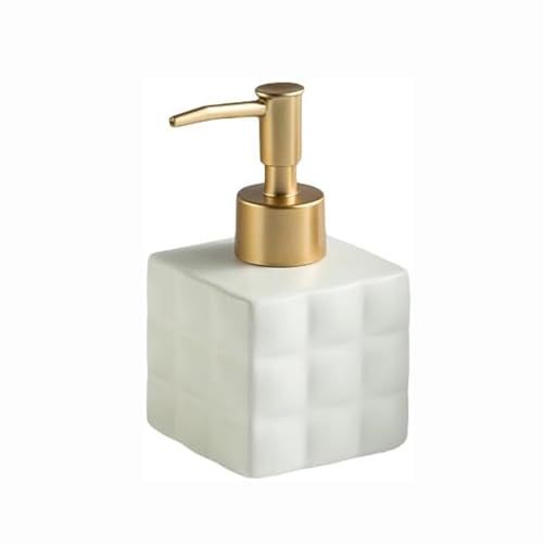 JUSKAQZYI Seifenspender Küchendekor, Handlotion-Pumpflasche, Keramikbehälter, Flüssigseifenglas, Duschspender, Badezimmer, modernes, einfaches Wohndekor Seifenausschütter(Blanc) von JUSKAQZYI