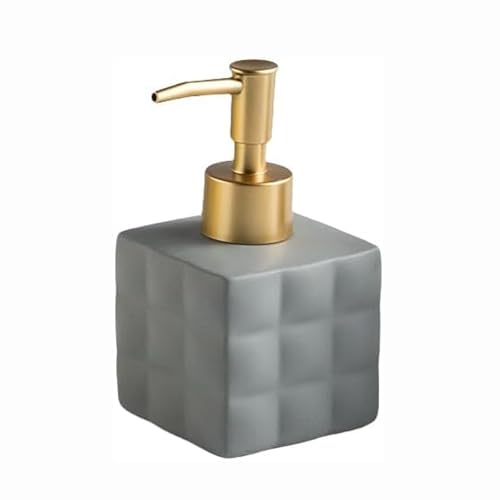 JUSKAQZYI Seifenspender Küchendekor, Handlotion-Pumpflasche, Keramikbehälter, Flüssigseifenglas, Duschspender, Badezimmer, modernes, einfaches Wohndekor Seifenausschütter(Grey) von JUSKAQZYI