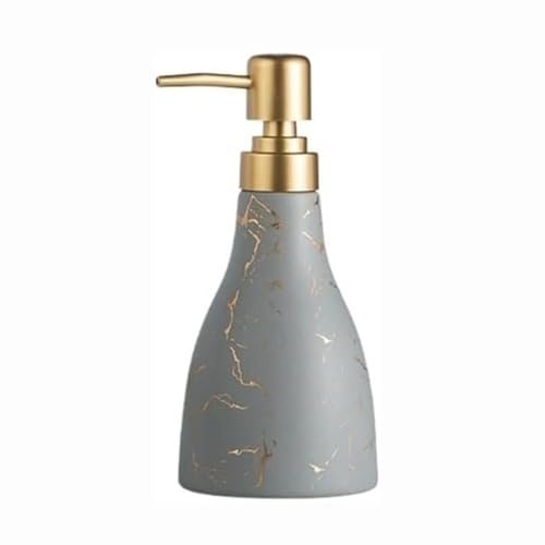 JUSKAQZYI Seifenspender Luxuriöser, modischer Keramik-Handseifenspender, Flasche, Handseife, Duschgel, Shampoo, Spülung, geeignet for Küche und Bad, nachfüllbare Handseifenbox Seifenausschütter(Grey) JUSKAQZYI Seifenspender Luxuriöser, modischer Keramik-Handseifenspender, Flasche, Handseife, Duschgel, Shampoo, Spülung, geeignet for Küche und Bad, nachfüllbare Handseifenbox Seifenausschütter(Grey) von JUSKAQZYI