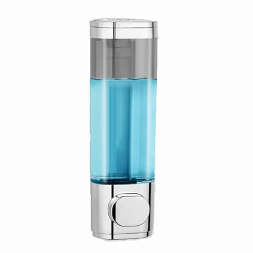 JUSKAQZYI Seifenspender Manueller Seifenspender Compatible with Küche und Badezimmer, gewerblichen Gebrauch, Shampoo-Gel-Kammer, Kunststoff, 600 ml Seifenausschütter(Silver,1pcs) von JUSKAQZYI