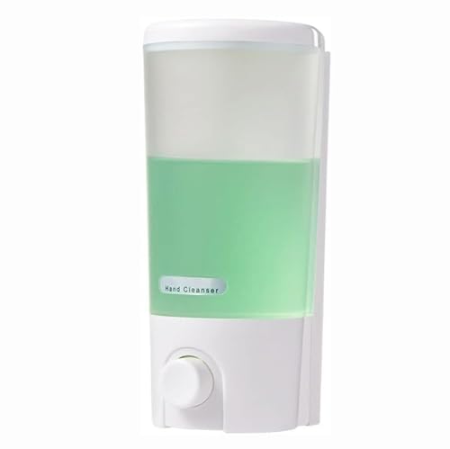 JUSKAQZYI Seifenspender Manueller Seifenspender for Küche und Badezimmer, Wandmontage, kommerzieller Seifenspender for Flüssigkeitsbehälter, Shampoo-Gel-Kammer Seifenausschütter(Blanc,1 pcs) von JUSKAQZYI