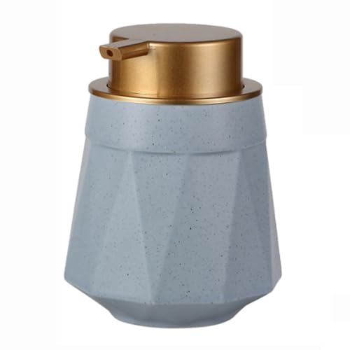 JUSKAQZYI Seifenspender Schäumender Seifenspender, moderner Keramik-Flüssiglotion-Schaumpumpe, nachfüllbare Flasche Compatible with Küche und Badezimmer, 13,5 oz Seifenausschütter(Bleu,Diamond) von JUSKAQZYI