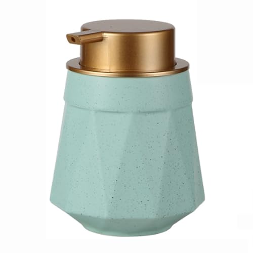 JUSKAQZYI Seifenspender Schäumender Seifenspender, moderner Keramik-Flüssiglotion-Schaumpumpe, nachfüllbare Flasche Compatible with Küche und Badezimmer, 13,5 oz Seifenausschütter(Groen,Diamond) von JUSKAQZYI