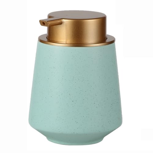 JUSKAQZYI Seifenspender Schäumender Seifenspender, moderner Keramik-Flüssiglotion-Schaumpumpe, nachfüllbare Flasche Compatible with Küche und Badezimmer, 13,5 oz Seifenausschütter(Groen,Round) von JUSKAQZYI