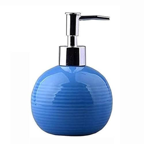 JUSKAQZYI Seifenspender Seifenspender Keramik Handseifenflasche Duschgel Shampoo Seifenspender Hotel Badezimmer Seifenspender Küche Badezimmer Seifenausschütter(Bleu) von JUSKAQZYI