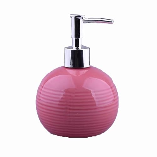 JUSKAQZYI Seifenspender Seifenspender Keramik Handseifenflasche Duschgel Shampoo Seifenspender Hotel Badezimmer Seifenspender Küche Badezimmer Seifenausschütter(Rose) von JUSKAQZYI
