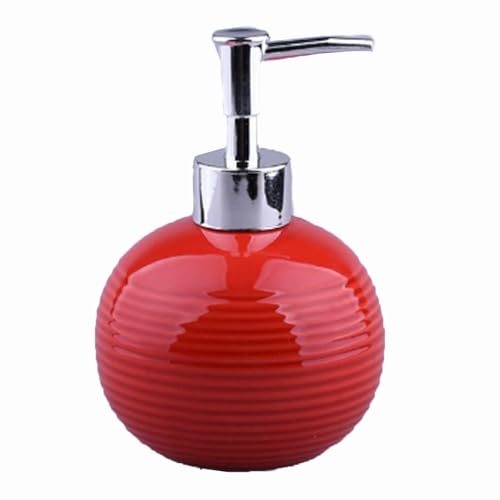 JUSKAQZYI Seifenspender Seifenspender Keramik Handseifenflasche Duschgel Shampoo Seifenspender Hotel Badezimmer Seifenspender Küche Badezimmer Seifenausschütter(Rosso) von JUSKAQZYI