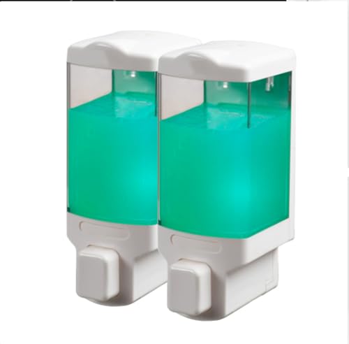 JUSKAQZYI Seifenspender Seifenspender fürs Badezimmer, Seifenspender for die Küche, Badezimmer, die Arbeitsplatte, Körperöl, Lotionflasche, Wandseifenspender (16,2 oz) Seifenausschütter(C,2pcs) von JUSKAQZYI