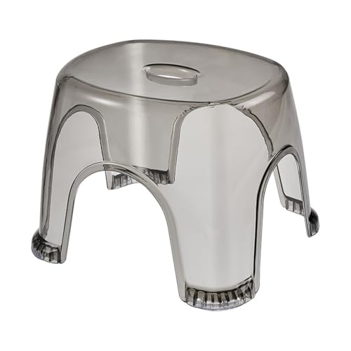 JUSKAQZYI klappleiter 2 Stück Kleiner transparenter Tritthocker, rutschfest for Sitzen und for die Füße, Leichter niedriger Fußhockerstuhl for Badezimmer, Campingküche trittleiter(Small) von JUSKAQZYI