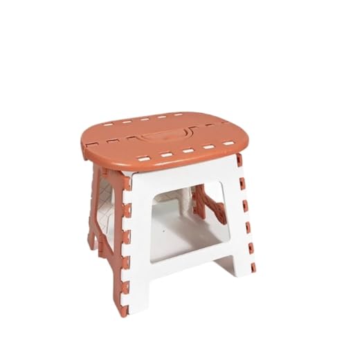 JUSKAQZYI klappleiter 2-teiliger Tritthocker, zusammenklappbar, tragbar, Campingstuhl, robust for Erwachsene und sicher genug for Kinder, for Reisen, Camping und im Freien trittleiter(Orange) von JUSKAQZYI