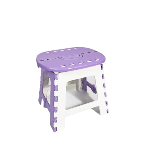 JUSKAQZYI klappleiter 2-teiliger Tritthocker, zusammenklappbar, tragbar, Campingstuhl, robust for Erwachsene und sicher genug for Kinder, for Reisen, Camping und im Freien trittleiter(Purple) von JUSKAQZYI