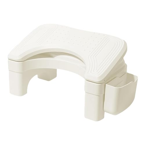 JUSKAQZYI klappleiter Hocktoiletten-Tritthocker for Erwachsene, hockend, mit Aufbewahrungsbox, Büro-Fußhocker for Büro, Toilette und Zuhause, 24 x 46 x 17 cm trittleiter(Blanc) von JUSKAQZYI