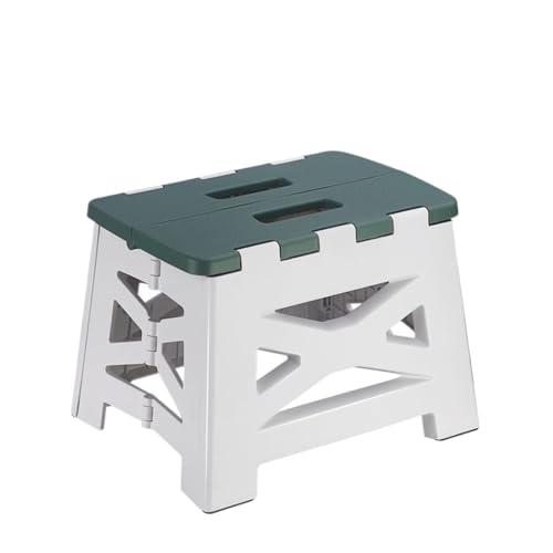 JUSKAQZYI klappleiter Klapptritthocker, robuster, Faltbarer Tritthocker aus Kunststoff for Kinder und Erwachsene, kleine, zusammenklappbare Tritthocker trittleiter(Groen,Small) von JUSKAQZYI