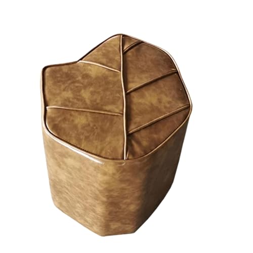 JUSKAQZYI klappleiter Leaf Hocker Massivholzrahmen Sitzkissen mit Schaumstofffüllung Multifunktions-gepolsterter Ottomane Wasserdichter, ölbeständiger Wohnzimmerhocker trittleiter(Orange) von JUSKAQZYI