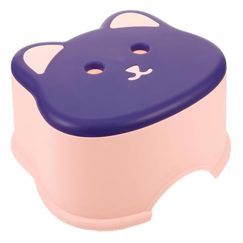 JUSKAQZYI klappleiter Robuster Roughneck-Tritthocker aus Kunststoff mit 136 kg Tragkraft, Katzenform, rutschfestes Design, stapelbare Aufbewahrung, Pink (2er-Pack) trittleiter von JUSKAQZYI