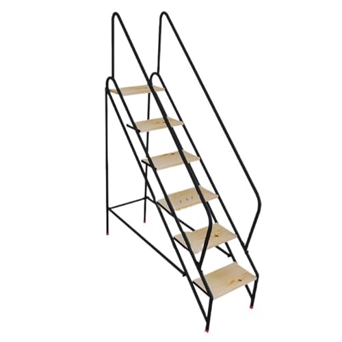 JUSKAQZYI klappleiter Schwimmbad-Treppenhocker, Mehrzweck-Treppenstuhlleiter mit Armlehne, for Aufsteigen auf eine hohe Plattform for Büro, Zuhause, Bibliothek, Dachboden trittleiter(Six Step) von JUSKAQZYI