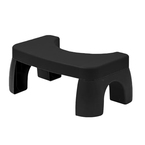 JUSKAQZYI klappleiter Toiletten-Fußtritthocker for die Hockposition, rutschfestes PP mit ergonomischem, tragbarem Badezimmer-Tritthocker for das Büro, Zuhause, Hotel trittleiter(Svart) von JUSKAQZYI