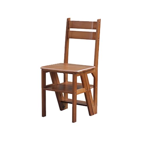 JUSKAQZYI klappleiter Treppenhocker aus Kiefernholz, zusammenklappbare Kletterbank, geeignet for den Einsatz in der Haushaltsküche im Innenbereich trittleiter(Walnut) von JUSKAQZYI