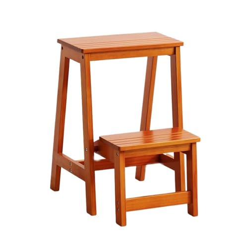 JUSKAQZYI klappleiter Treppenhocker for Zuhause, aus Holz, klappbarer Treppenstuhl, multifunktionale Kletterbank for Ausruhen oder Tragen hoher Gegenstände trittleiter(Honey) von JUSKAQZYI