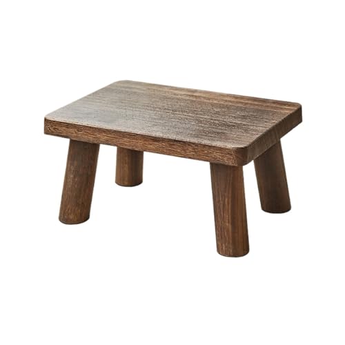 JUSKAQZYI klappleiter Tritthocker, Holz, Couchtisch, Stuhl, tragbar, Wechselschuhe, zusätzliche Höhe, Fußhocker for Wohnzimmer und Küche, Mehrzweck trittleiter(Bruin) von JUSKAQZYI