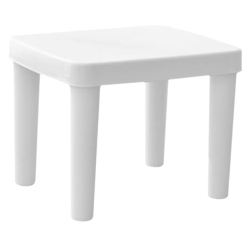JUSKAQZYI klappleiter Tritthocker, leicht, for Küche und Bad, rutschfest, aus Kunststoff, for Wechseln der Schuhe, Kleiner, quadratischer Fußhocker for Zuhause (weiß) trittleiter(22cm*27cm*21cm) von JUSKAQZYI