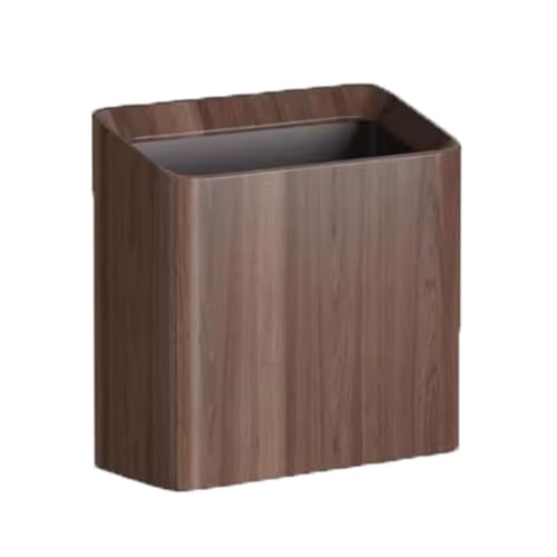 JUSKAQZYI mülleimer bad 20L Holz Mülleimer Papierkorb, Müllcontainer Korb for Badezimmer Waschküche Küchen Büros Kinderzimmer Schlafsäle küche abfalleimer(Walnut) von JUSKAQZYI