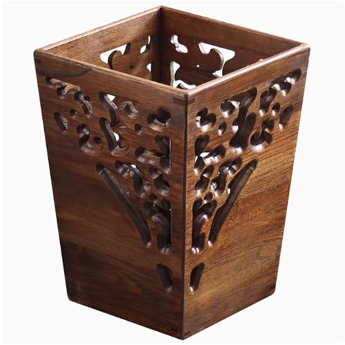 JUSKAQZYI mülleimer bad Kleiner Holz-Mülleimer Compatible with die Küche, Retro- und kreativer Wohnzimmer-Mülleimer ohne Deckel/Deckel, multifunktionaler Abfallkorb küche abfalleimer(Size c) von JUSKAQZYI
