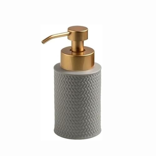 Seifenspender 300 ml Seifenspender aus Keramik for die Küche, nachfüllbare Handseife mit Edelstahlpumpe, Badezimmer-Seifenspender for Spülmittel, Handseife und Lotion Seifenausschütter(Grey) von JUSKAQZYI