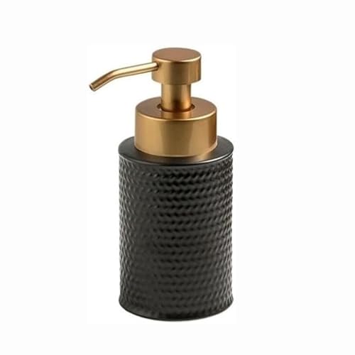 Seifenspender 300 ml Seifenspender aus Keramik for die Küche, nachfüllbare Handseife mit Edelstahlpumpe, Badezimmer-Seifenspender for Spülmittel, Handseife und Lotion Seifenausschütter(Svart) von JUSKAQZYI