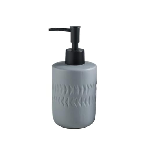 Seifenspender Leichter Luxus-Seifenspender aus Keramik, einfacher Seifenspender aus Keramik, kann mit Flüssigkeit gefüllt Werden, Compatible with Bad/Küche Seifenausschütter(Grey) von JUSKAQZYI